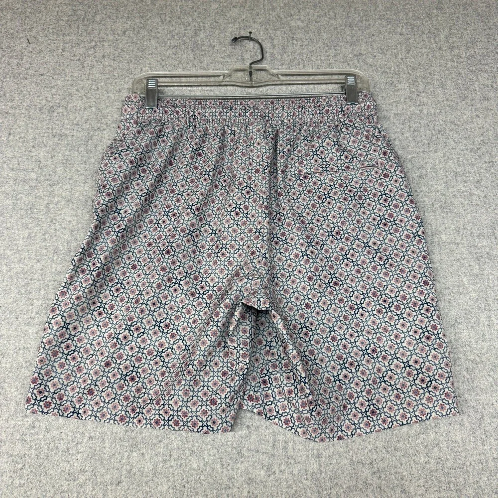 Goodfellow & Co Swim Trunks Size S Blue Pink Geometric Floral Drawstring Pockets
